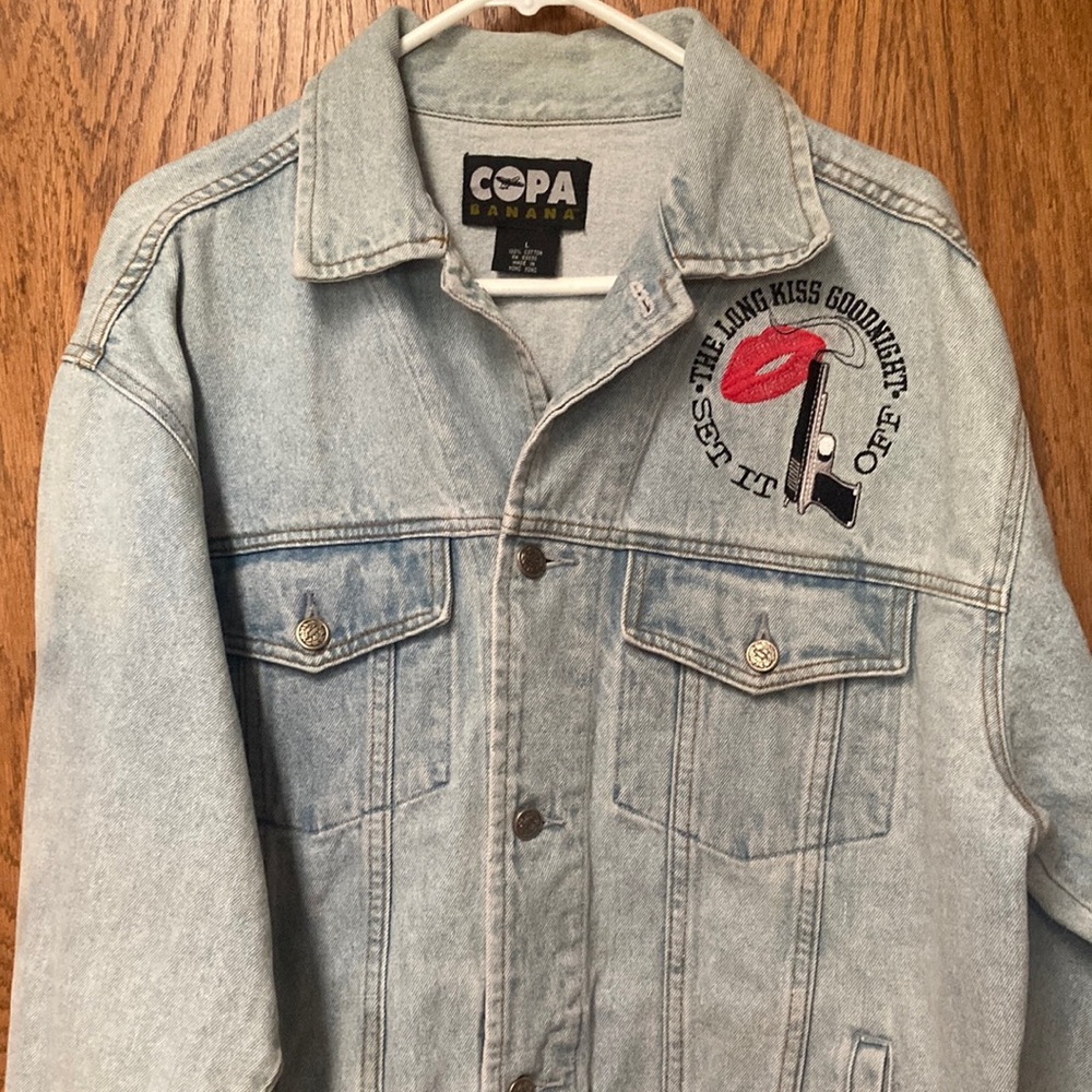 Vintage “The Long Kiss Goodnight” RARE Jean Jacket New Line Cinema’s Movie